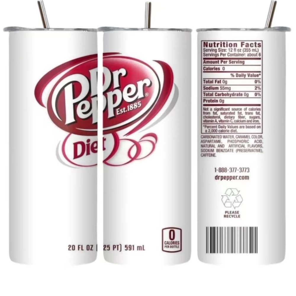 Handmade Dr. Pepper Stainless Steel Tumbler.NWOT